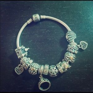 Pandora bracelet with charms